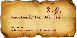 Kecskeméthy Júlia névjegykártya