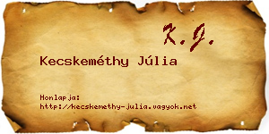 Kecskeméthy Júlia névjegykártya