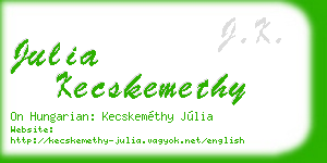 julia kecskemethy business card