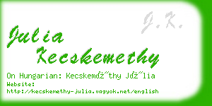 julia kecskemethy business card